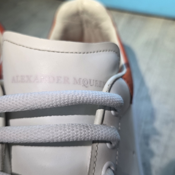 Alexander McQueen White Sneakers with Orange Accents - Picture 4 of 8